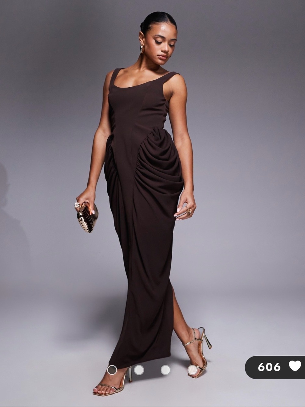 ASOS Dark Brown Maxi Dress